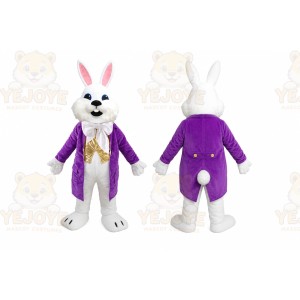 Easter Bunny Rabbit Mascot Costume with Purple Jacket