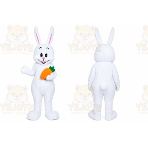 Easter Bunny White Whit Carrot Mascot Costume