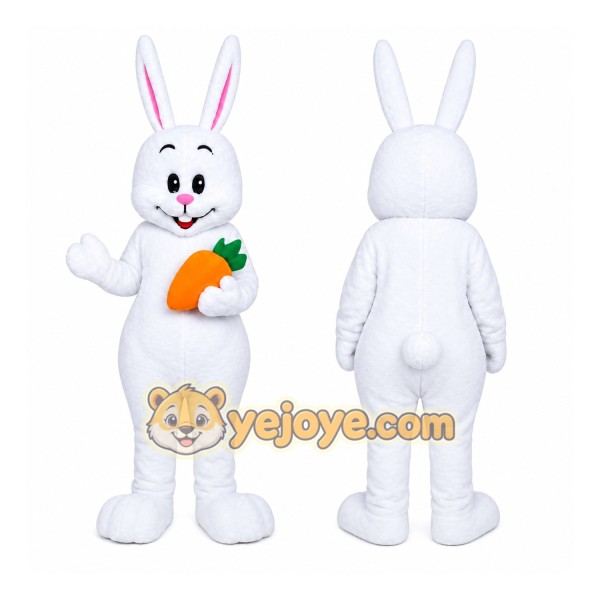 Easter Bunny White Whit Carrot Mascot Costume