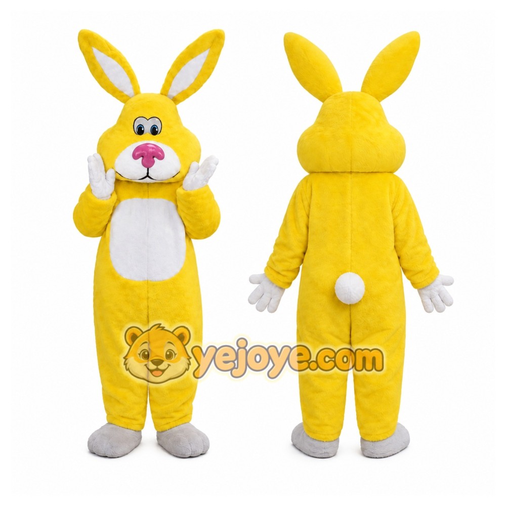 Easter Rabbit Bunny Mascot Costume Yellow Rabbit Easter Rabbit Bunny Mascot Costume Yellow Rabbit
