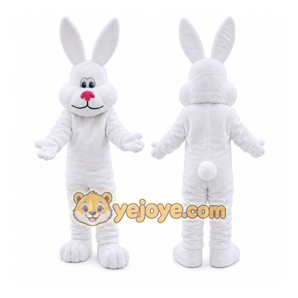 Easter Rabbit Mascot Costume White Bunny Bug Mascot
