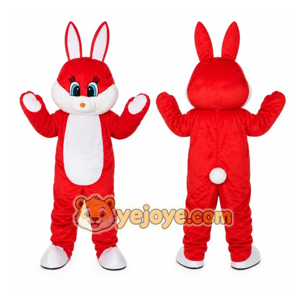 Easter Red Rabbit Bunny Mascot Costume