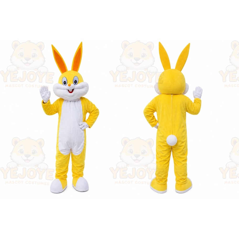 Easter Yellow Rabbit Bunny Mascot Costume