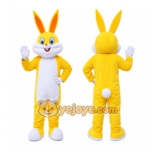 Easter Yellow Rabbit Bunny Mascot Costume