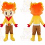 Fire Boy Costume Plush Adult Fire Head Mascot Costume
