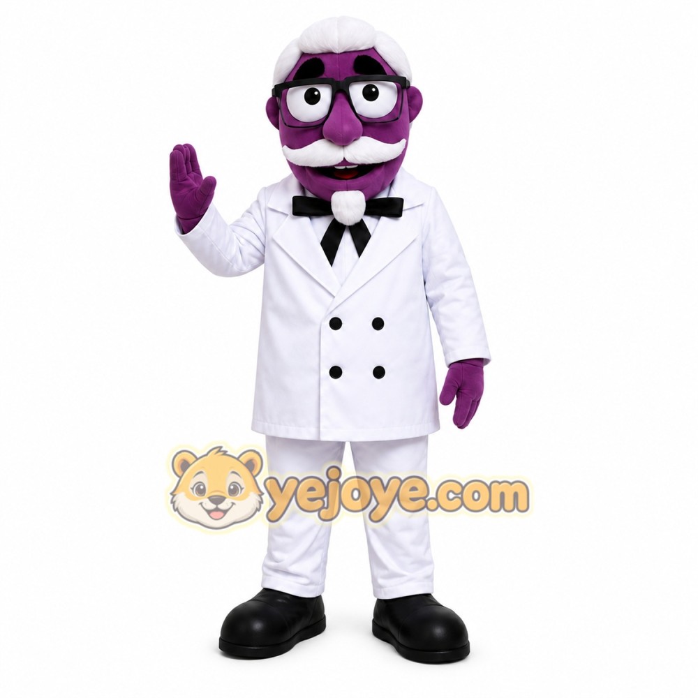 White Haired Character in White Suit Mascot Costume for Adults Custom Logo Party Character Suit White Haired Character in White Suit Mascot Costume for Adults Custom Logo Party Character Suit
