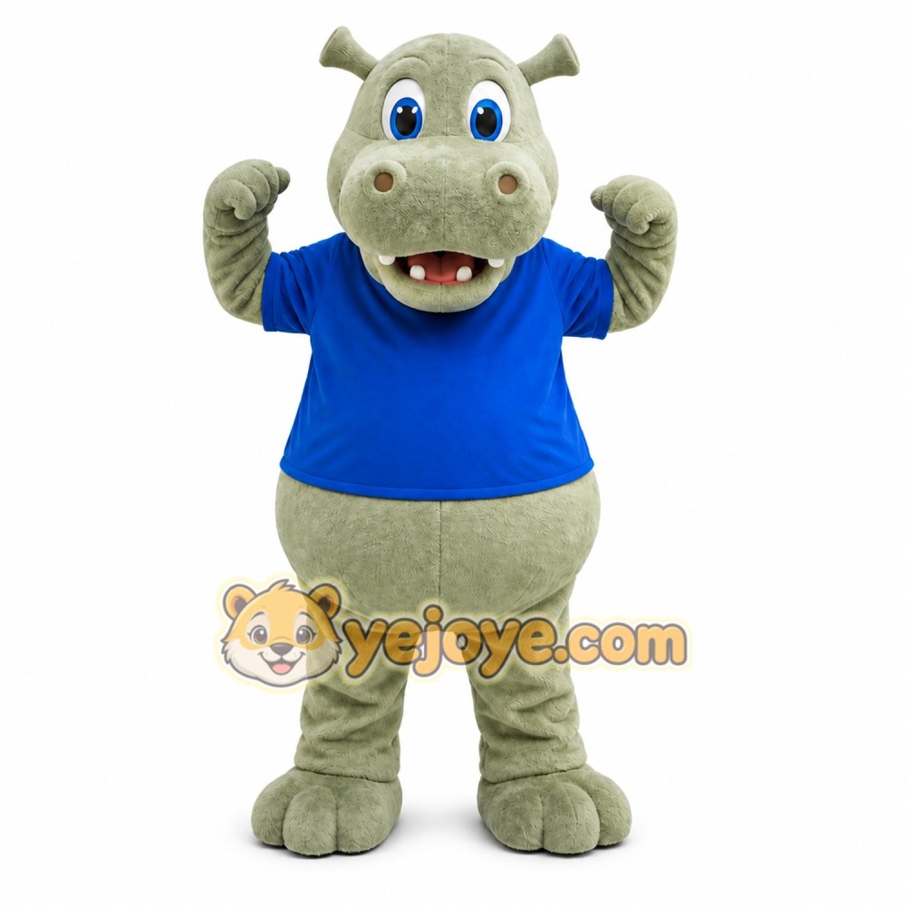 Hippo Mascot Costume for Adults Custom Logo Party Character Suit