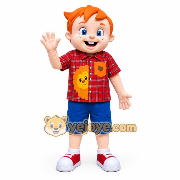 Boy Mascot Costume for Adults Custom Logo Party Character Suit