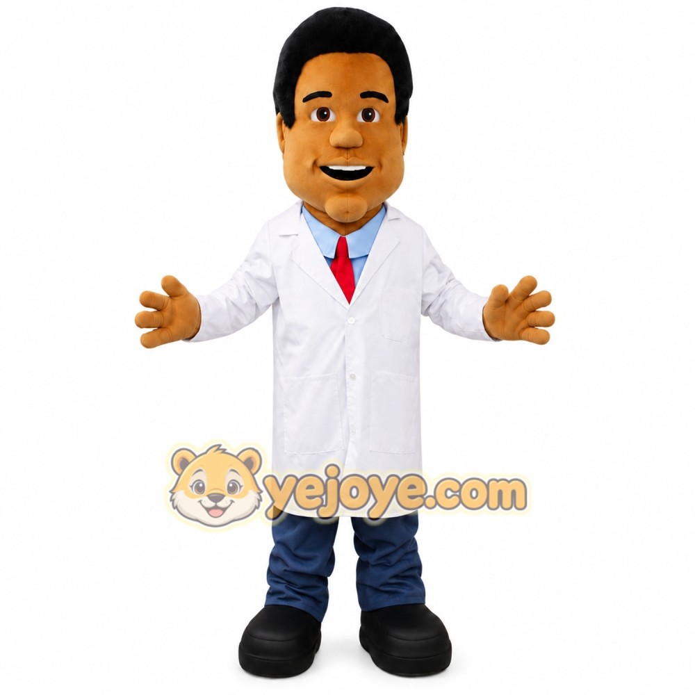 Man in White Lab Coat Mascot Costume for Adults Custom Logo Party Character Suit Man in White Lab Coat Mascot Costume for Adults Custom Logo Party Character Suit