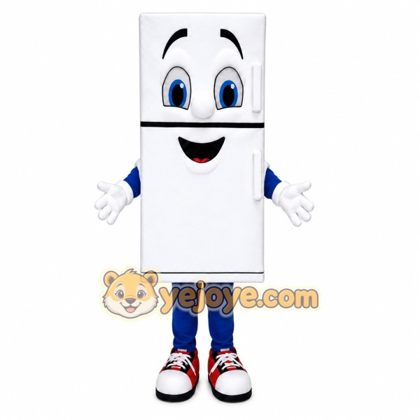 White Refrigerator Mascot Costume for Adults Custom Logo Party Character Suit