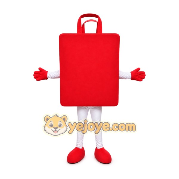 Red Shopping Bag Mascot Costume for Adults Custom Logo Party Character Suit