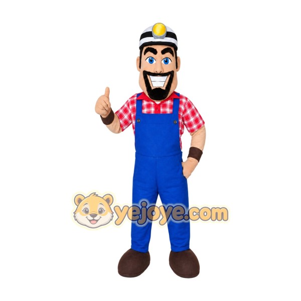 Cartoon Worker Mascot Costume for Adults Custom Logo Party Character Suit