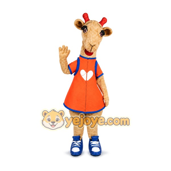 Giraffe in Orange Dress Mascot Costume for Adults Custom Logo Party Character Suit Giraffe in Orange Dress Mascot Costume for Adults Custom Logo Party Character Suit
