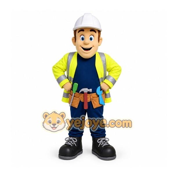 Worker Mascot Costume for Adults Custom Logo Party Character Suit