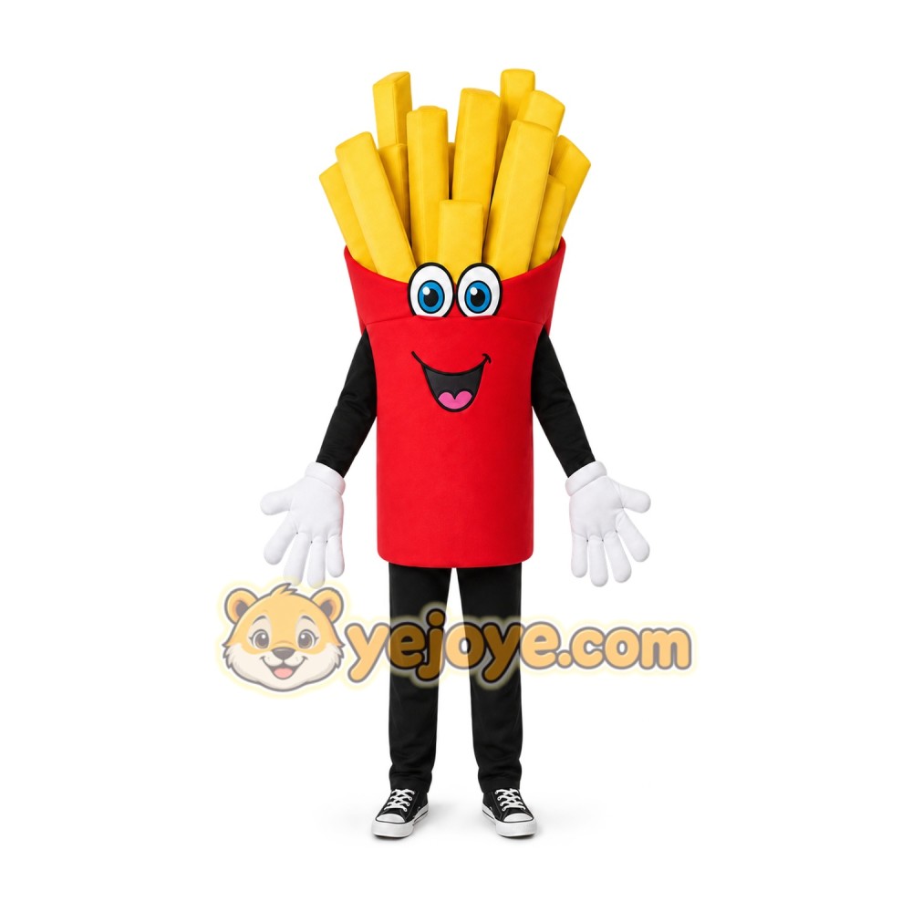 Fries Mascot Costume for Adults Custom Logo Party Character Suit