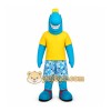 Blue Shark in Yellow Shirt Mascot Costume for Adults Custom Logo Party Character Suit Blue Shark in Yellow Shirt Mascot Costume for Adults Custom Logo Party Character Suit