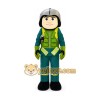 Cartoon Character in Green Uniform Mascot Costume for Adults Custom Logo Party Character Suit