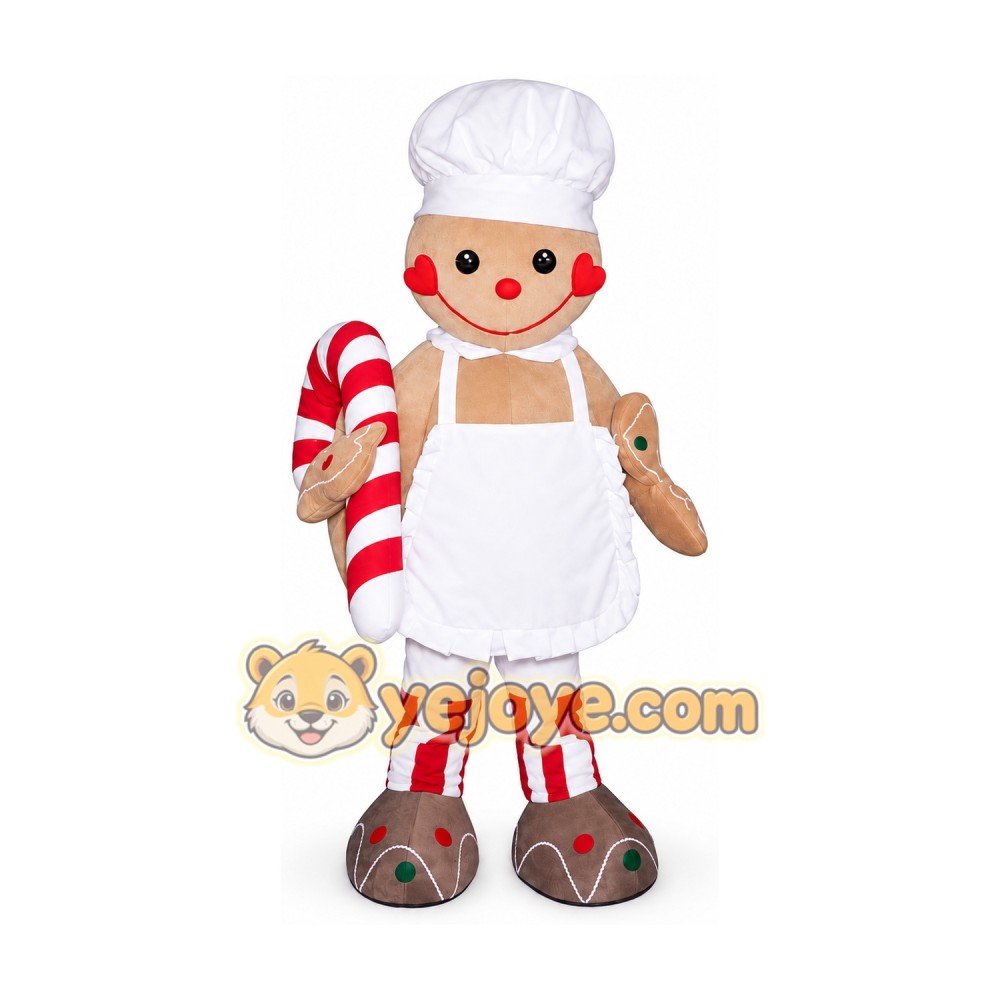 Gingerbread Man Mascot Costume for Adults Custom Logo Party Character Suit