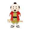 Cartoon Man with Topknot Mascot Costume for Adults Custom Logo Party Character Suit
