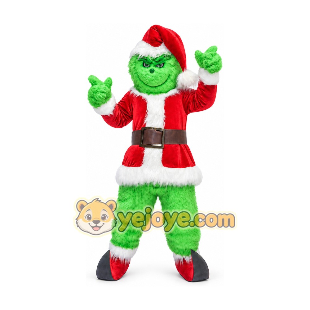 Green Christmas Monster Mascot Costume for Adults Custom Logo Party Character Suit Green Christmas Monster Mascot Costume for Adults Custom Logo Party Character Suit