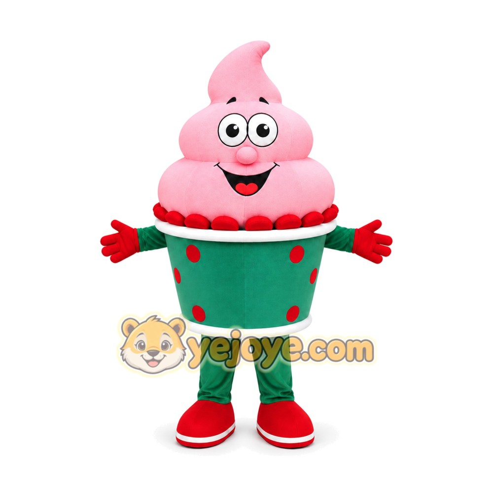 Ice Cream Mascot Costume for Adults Custom Logo Party Character Suit Ice Cream Mascot Costume for Adults Custom Logo Party Character Suit