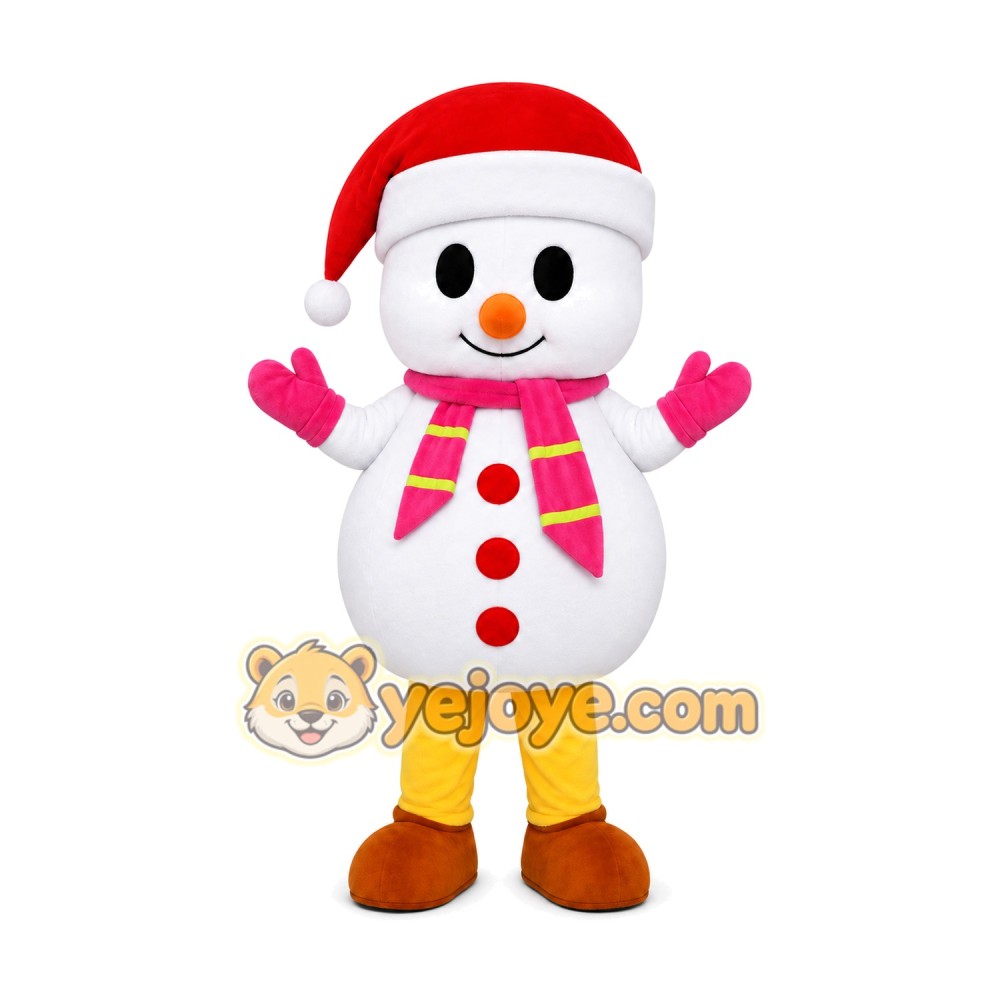 Snowman Mascot Costume for Adults Custom Logo Party Character Suit