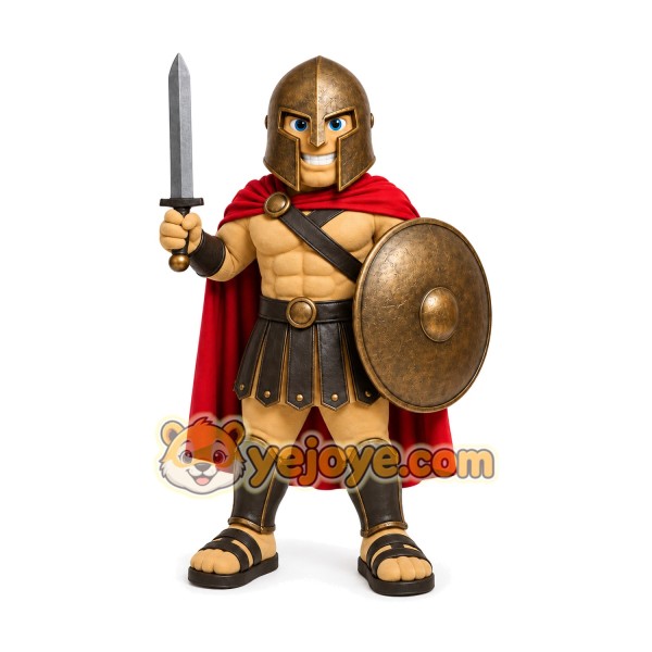 Armored Warrior with Sword and Shield Mascot Costume for Adults Custom Logo Party Character Suit