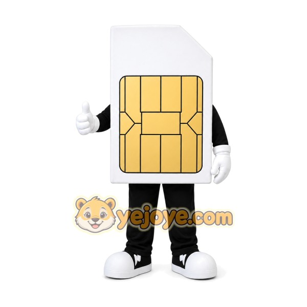 SIM Card Mascot Costume for Adults Custom Logo Party Character Suit