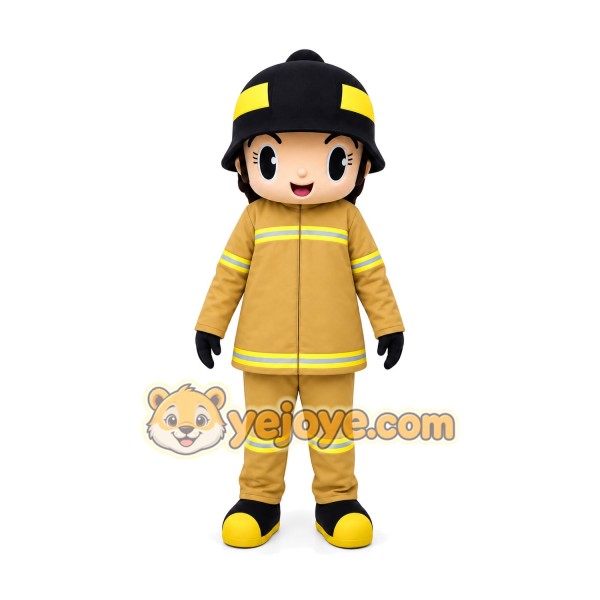 Firefighter Mascot Costume for Adults Custom Logo Party Character Suit