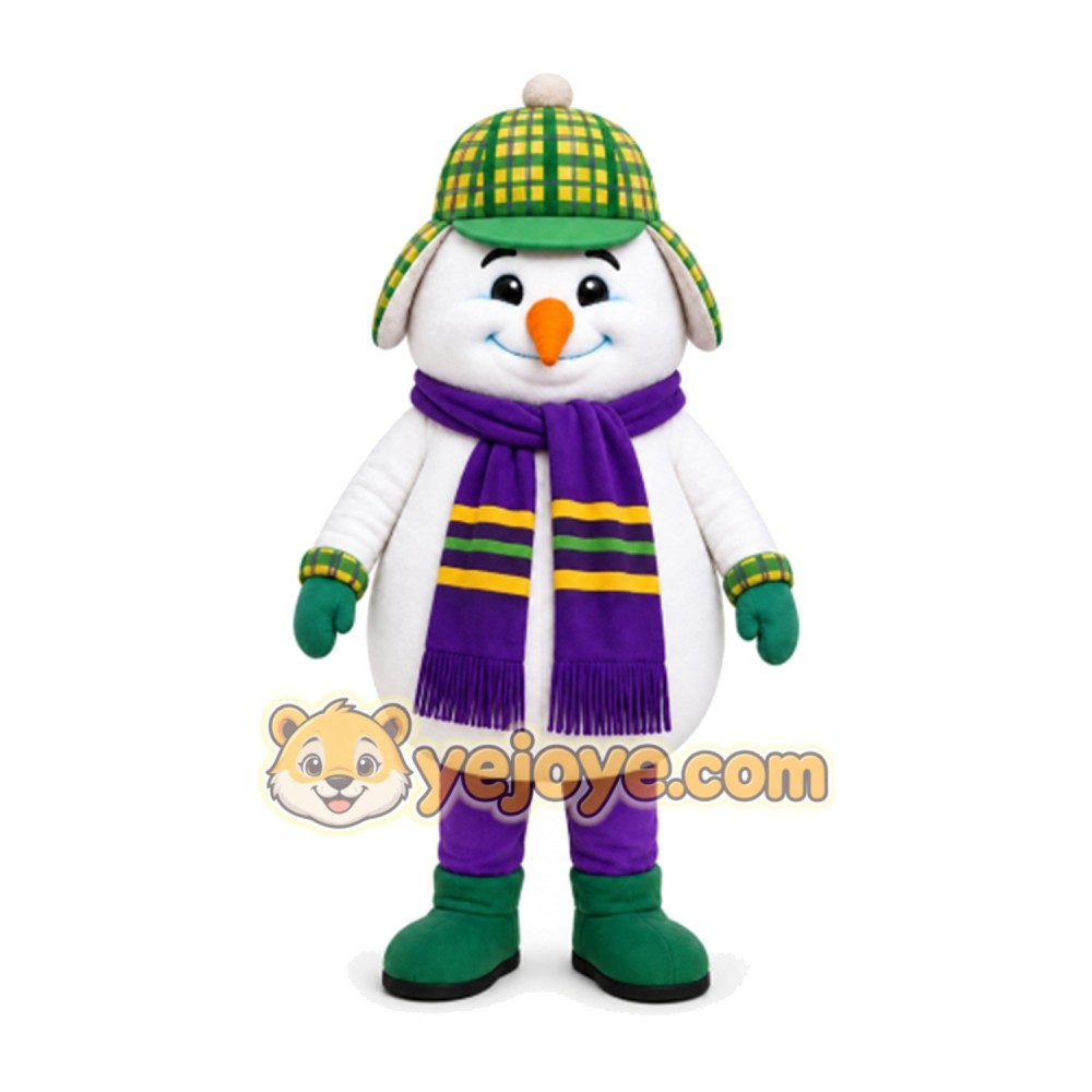 Snowman Mascot Costume for Adults Custom Logo Party Character Suit