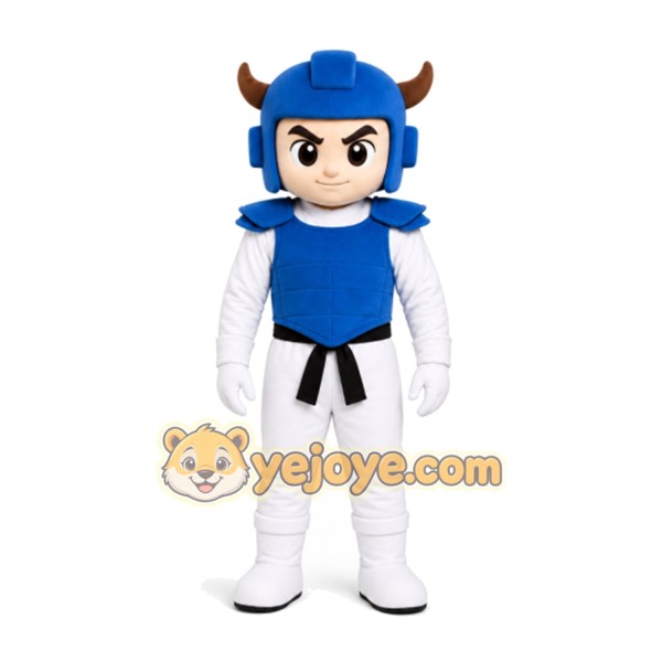 Blue warrior Mascot Costume for Adults Custom Logo Party Character Suit