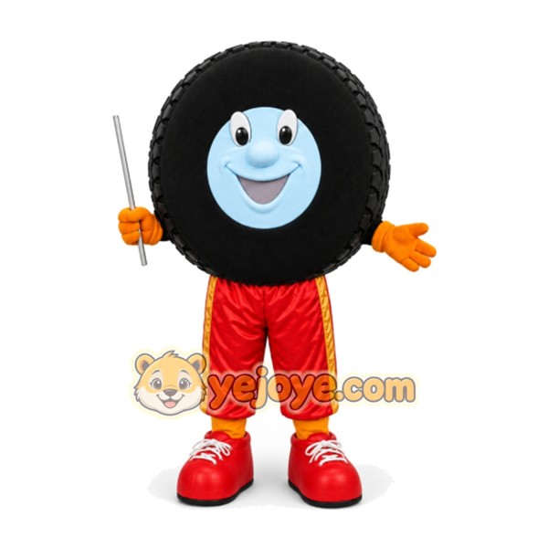 Black Tire Mascot Costume for Adults Custom Logo Party Character Suit