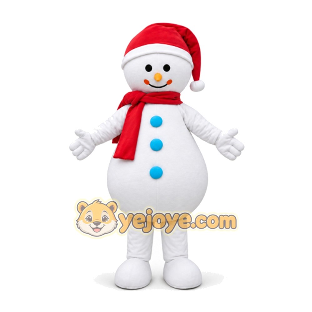 Snowman Mascot Costume for Adults Custom Logo Party Character Suit