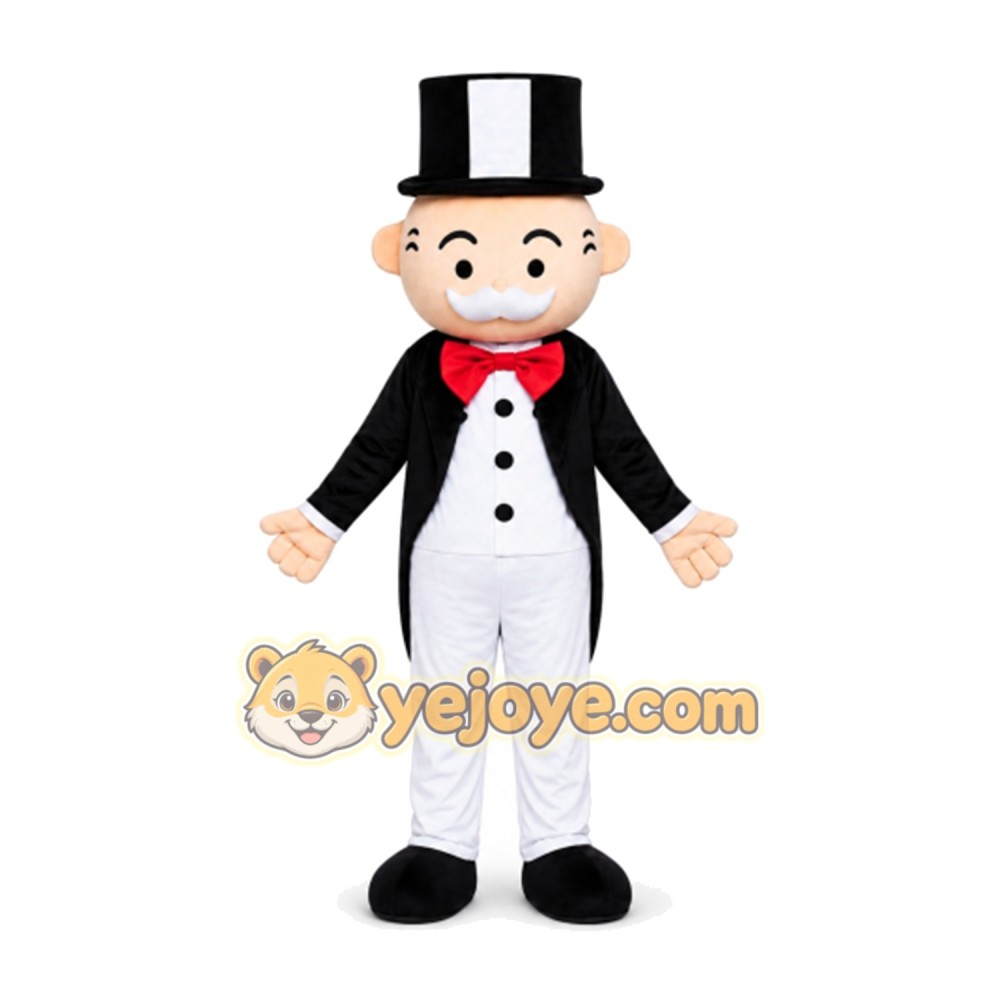 Rich Uncle Pennybags Mascot Costume for Adults Custom Logo Party Character Suit Rich Uncle Pennybags Mascot Costume for Adults Custom Logo Party Character Suit