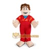 Cartoon Man in Red Overalls Mascot Costume for Adults Custom Logo Party Character Suit