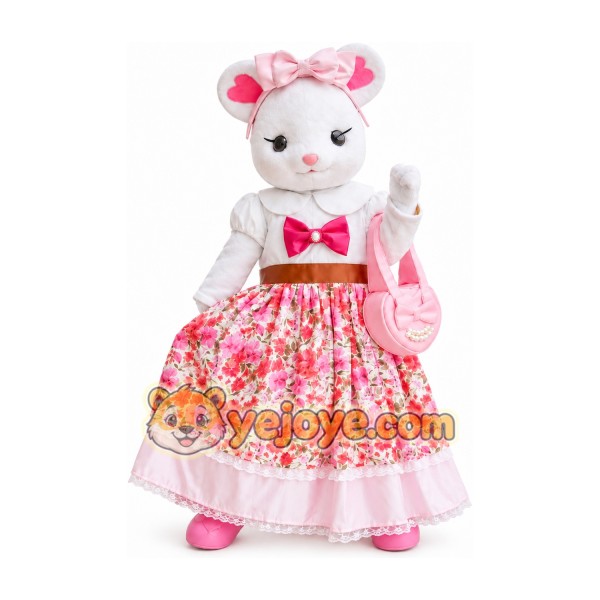White Mouse Mascot Costume for Adults Custom Logo Party Character Suit White Mouse Mascot Costume for Adults Custom Logo Party Character Suit