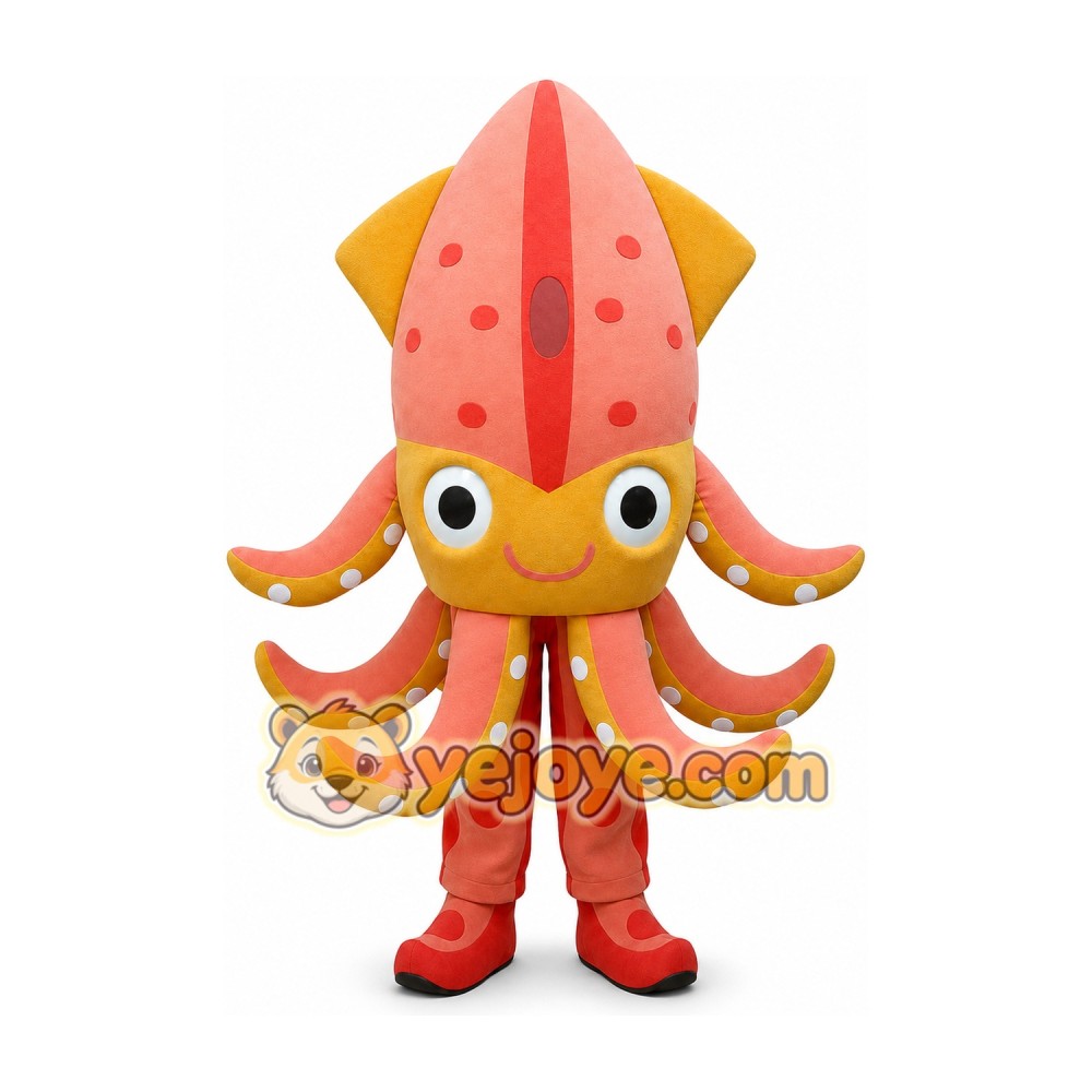 Squid Mascot Costume for Adults Custom Logo Party Character Suit Squid Mascot Costume for Adults Custom Logo Party Character Suit