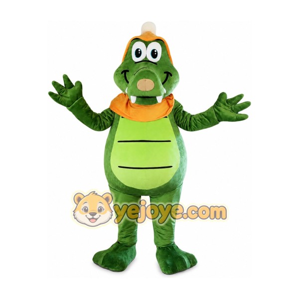 Green Crocodile Mascot Costume for Adults Custom Logo Party Character Suit