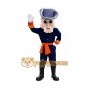 Cartoon Man in Blue Colonial Outfit Mascot Costume for Adults Custom Logo Party Character Suit