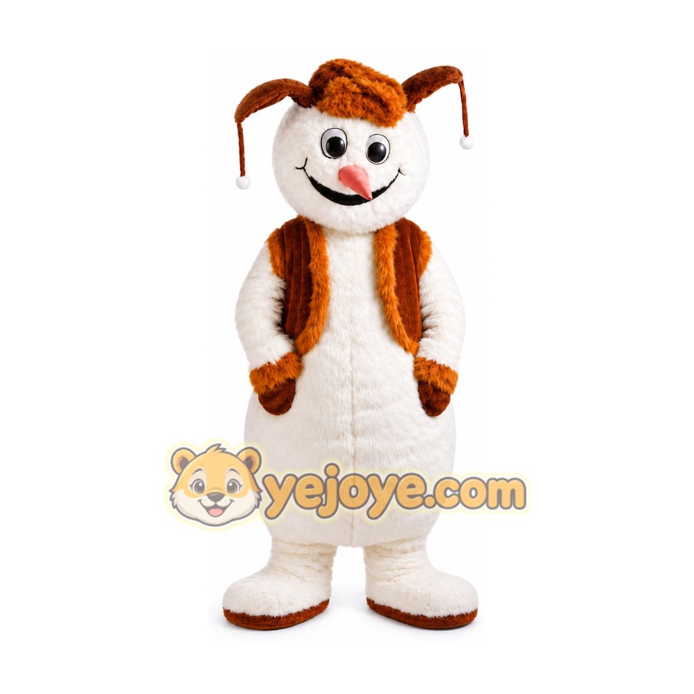 Snowman Mascot Costume for Adults Custom Logo Party Character Suit