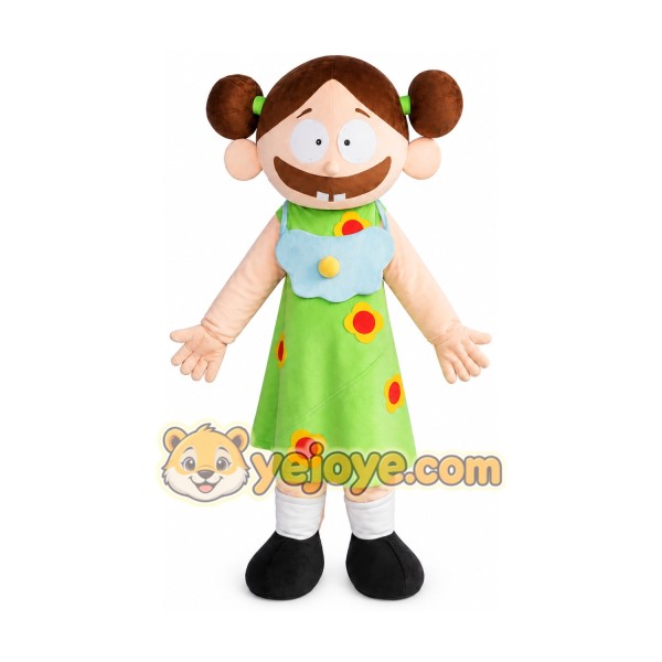Girl Mascot Costume for Adults Custom Logo Party Character Suit
