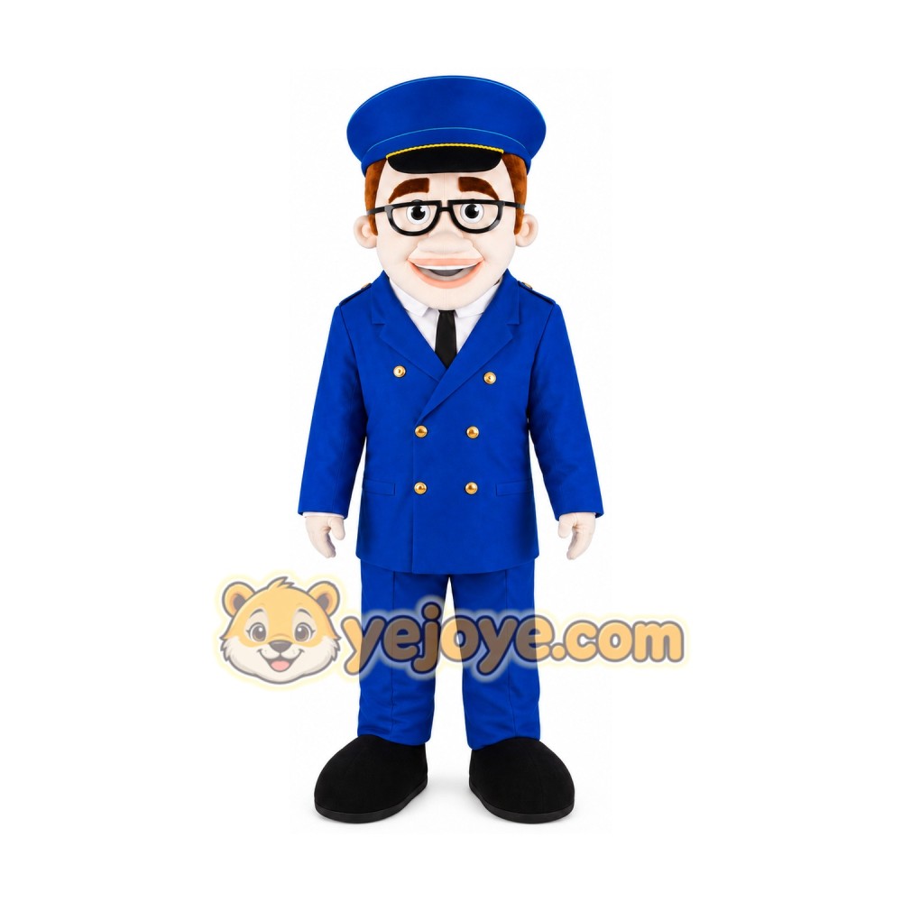 train conductor Mascot Costume for Adults Custom Logo Party Character Suit