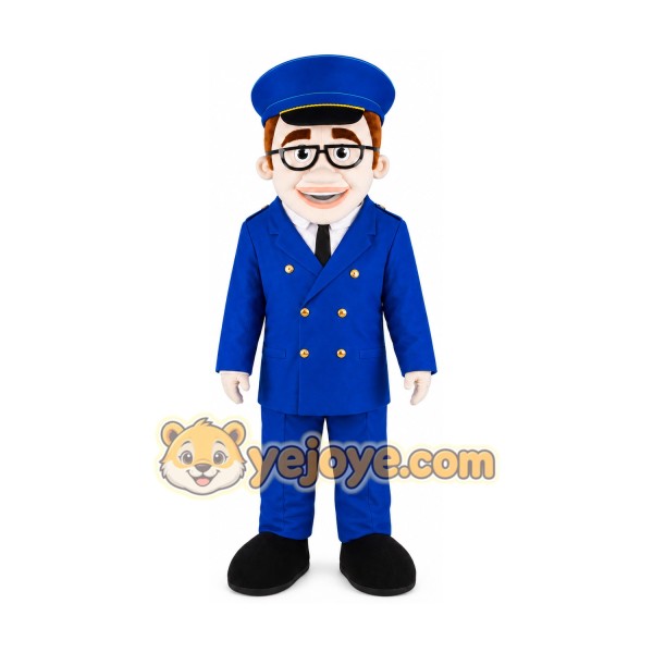 train conductor Mascot Costume for Adults Custom Logo Party Character Suit