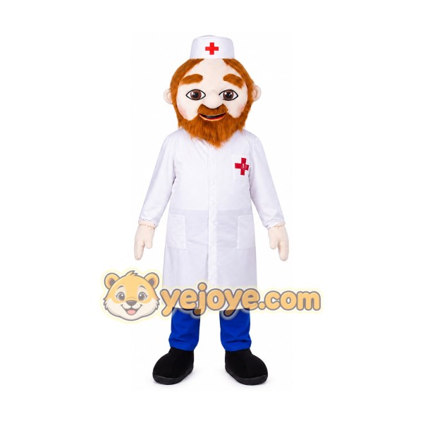 Doctor Mascot Costume for Adults Custom Logo Party Character Suit