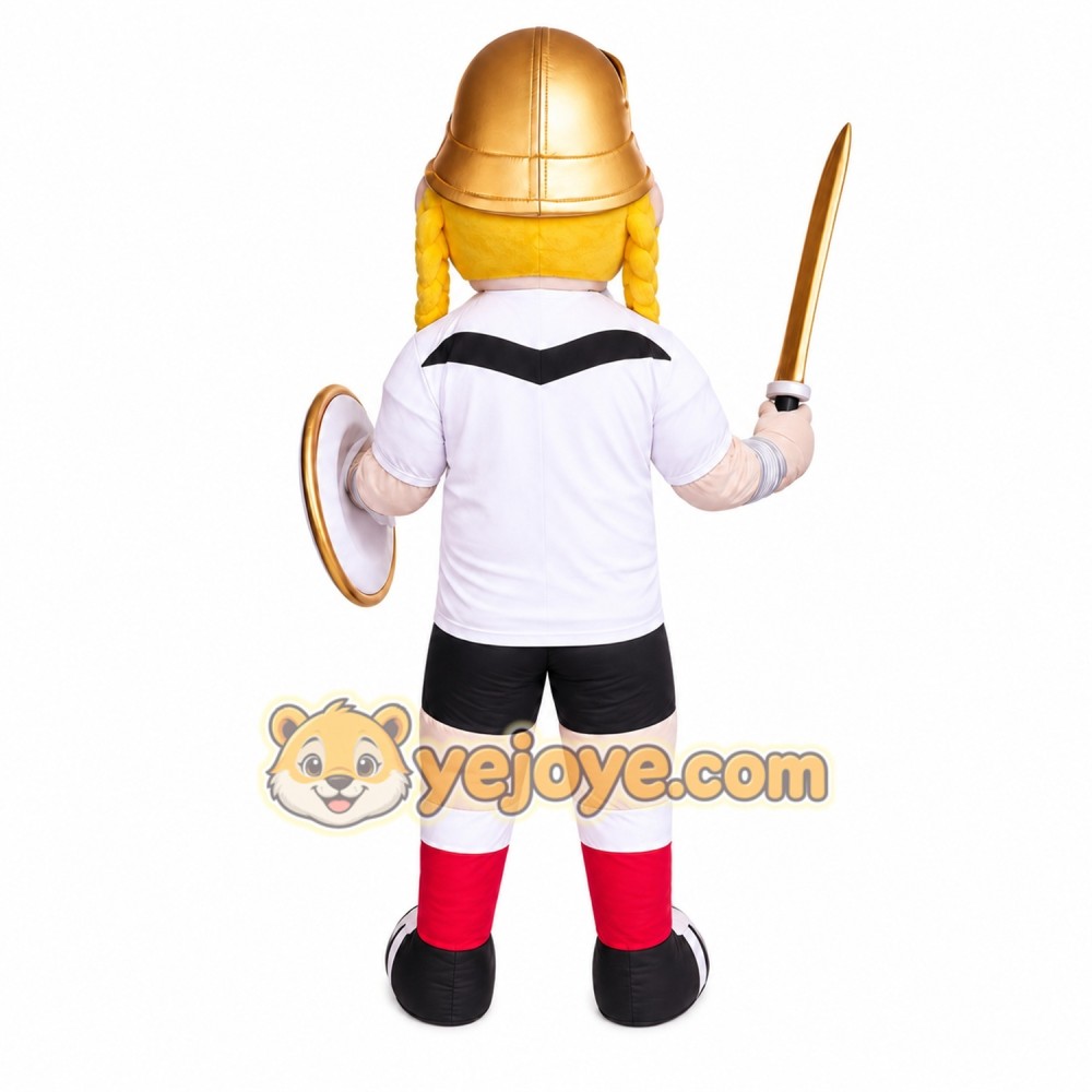 Warrior with Sword and Shield Mascot Costume for Adults Custom Logo Party Character Suit Warrior with Sword and Shield Mascot Costume for Adults Custom Logo Party Character Suit