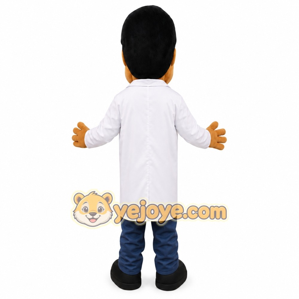 Man in White Lab Coat Mascot Costume for Adults Custom Logo Party Character Suit Man in White Lab Coat Mascot Costume for Adults Custom Logo Party Character Suit