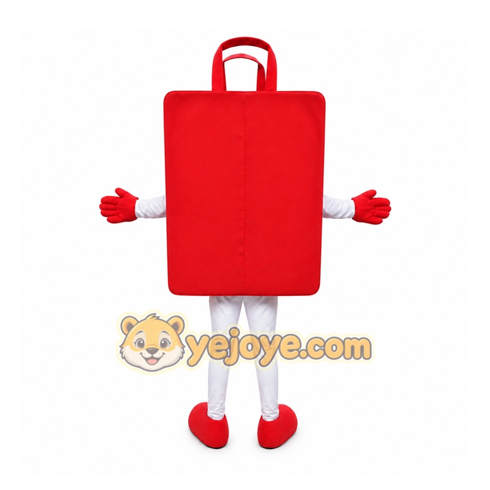 Red Shopping Bag Mascot Costume for Adults Custom Logo Party Character Suit
