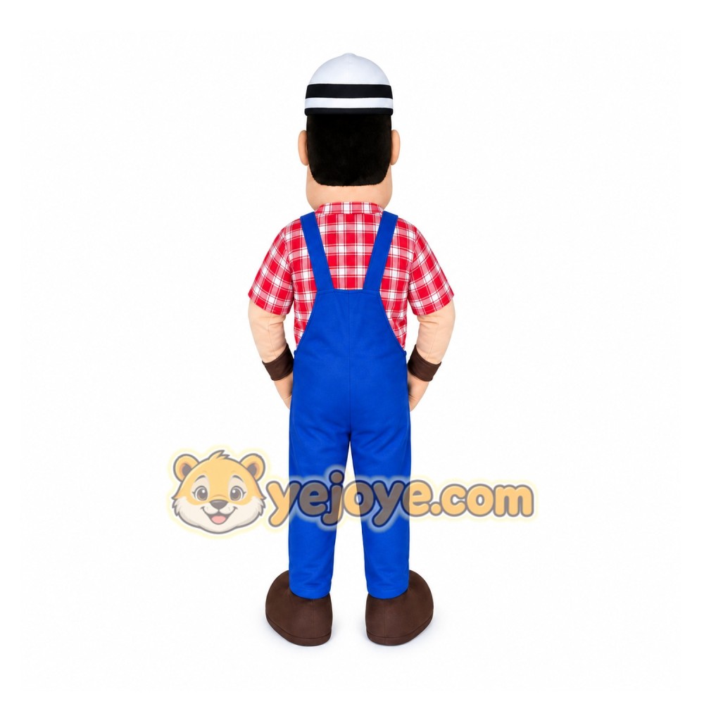 Cartoon Worker Mascot Costume for Adults Custom Logo Party Character Suit