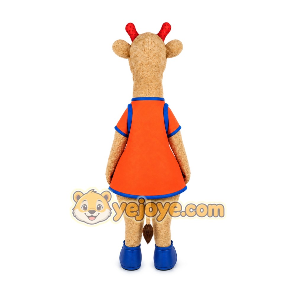 Giraffe in Orange Dress Mascot Costume for Adults Custom Logo Party Character Suit Giraffe in Orange Dress Mascot Costume for Adults Custom Logo Party Character Suit