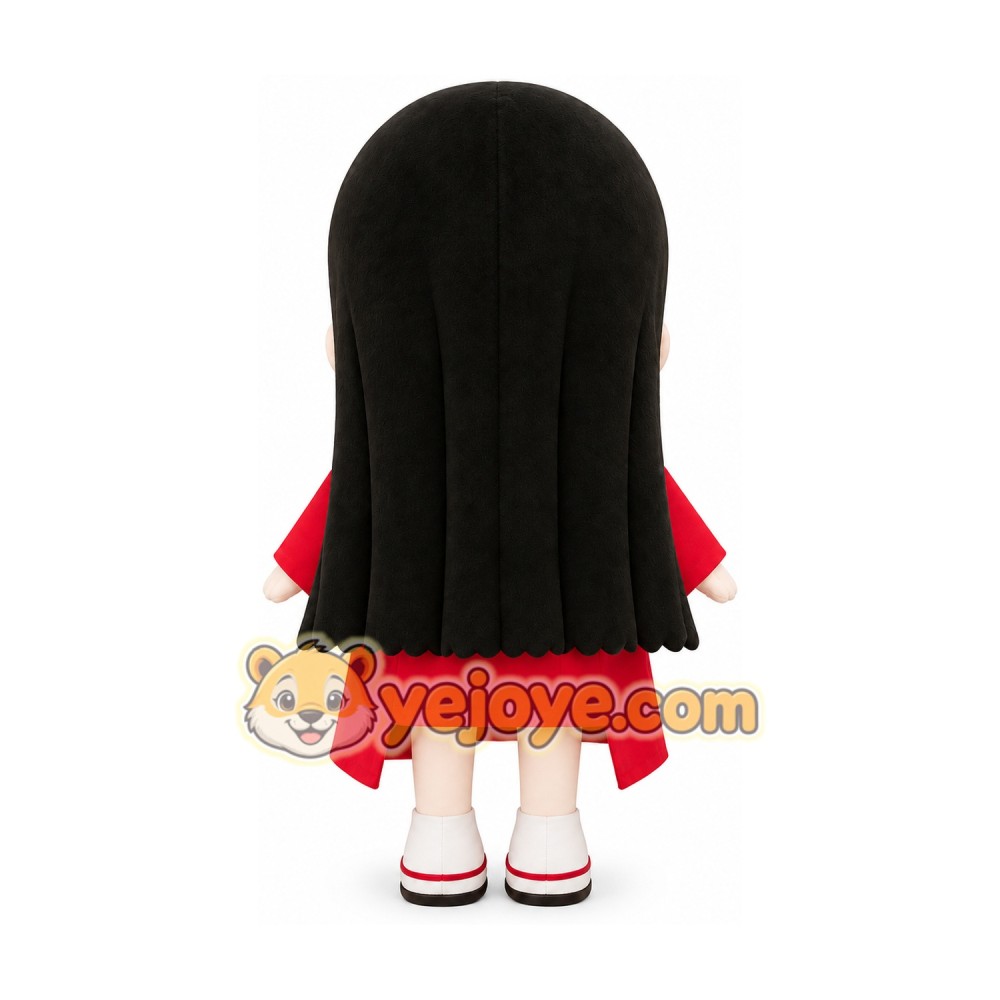 Cartoon Girl in Red Robe Mascot Costume for Adults Custom Logo Party Character Suit